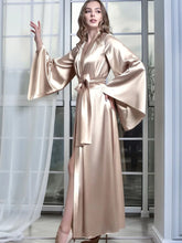11006- Beige Glamorous Satin Nightwear Robe – Soft & Silky Feel